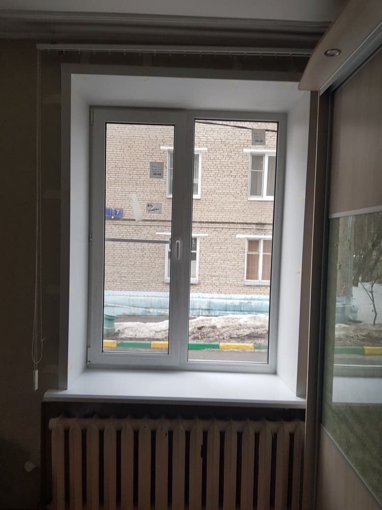 Установка пластикового окна с термооткосами